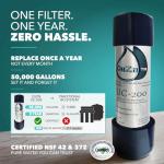 CuZn UC-200 Under Counter Water Filter - 50K Ultra High Capacity - Made in USA