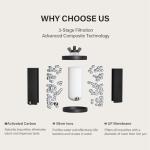 2.25G Gravity Water Filtration System - Water Level Window、NSF/ANSI 42&372 Certification,18/8 Stainless Steel Countertop Water Filter System - Reduce Up to 99.9% Chlorine, for Home, RVing