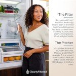 Clearly Filtered No.1 Filtered Water Pitcher/Updated Model/Targets 365+ Contaminants e.g. Fluoride Chlorine PFAS Microplastics Lead Arsenic BPA/BPS Free (Pitcher Includes 1 Filter)