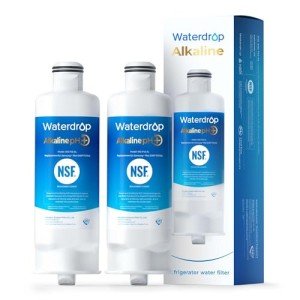 Waterdrop 𝐀𝐥𝐤𝐚𝐥𝐢𝐧𝐞 DA97-17376B Water Filter, 𝐄𝐧𝐡𝐚𝐧𝐜𝐞𝐬 𝐩𝐇, Replacement for Samsung® HAF-QIN/EXP, DA97-08006C, RF28R7201SR, RF28R7351SG, WD-F45-AL, 2 Filters