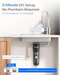 Waterdrop 10UA Under Sink Water Filter System, Reduces PFAS, PFOA/PFOS, Lead, Chlorine, Bad Taste & Odor, Under Counter Water Filter Direct Connect to Kitchen Faucet, NSF/ANSI 42 Certified, 8K Gallons