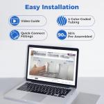 PureDrop RTW5 5 Stage Reverse Osmosis Water Filter System with Faucet and Tank - TDS Reduction Under Sink RO Water Filtration Plus Extra 3 Filters, 50 GPD, White