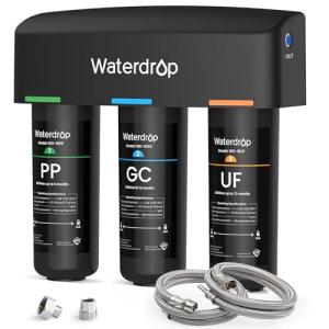 Waterdrop WD-TSA-UF 0.01 μm Ultra Filtration Under Sink Water Filter, Under Sink Water Filtration System-9-Stage Filtration, Reduces Chlorine, Taste and Odor, Fluoride, Advanced USA Tech