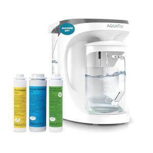 AquaTru Carafe Alkaline Mineral Boost | Countertop Water Purifier for PFAS & Other Contaminants Exclusive 4-Stage Ultra Reverse Osmosis Technology (No Plumbing/Installation Required) BPA Free