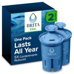 Brita Elite Water Filter Replacements for Pitchers and Dispensers, BPA-Free, Reduces 99% of Lead, Lasts Six Months or 120 Gallons, Includes 2 Pitcher Replacement Filters