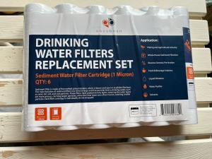 Aquaboon Whole House Sediment Filter - 1 Micron Water Filter 10 x 2.5 | Well Water Filter Replacement Compatible with AP110, WHKF-GD05, 6 Pack