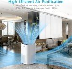 Air Purifiers for Home Large Room up to 1500ft²,Tailulu H13 True HEPA Air Cleaner with 360°Air Inlet, 15dB Air Purifier for Bedroom with Sleep Mode,Speed Control,Timer, for Odor Dust Smoke (Grey)