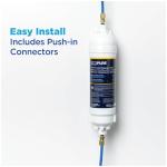 EcoPure EPINL30 5 Year in-Line Refrigerator Filter-Universal Includes Both 1/4" Compression and Push to Connect Fittings , White