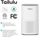 Air Purifiers for Home Large Room up to 1500ft²,Tailulu H13 True HEPA Air Cleaner with 360°Air Inlet, 15dB Air Purifier for Bedroom with Sleep Mode,Speed Control,Timer, for Odor Dust Smoke (Grey)