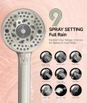 Filtered Handheld Shower Head with 9 Spray Settings