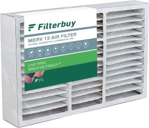 Filterbuy 14.5x27x5 Air Filter MERV 13 Optimal Defense (1-Pack), Pleated HVAC AC Furnace Air Filters for Trane, American Standard, Honeywell, and Accumulair (Actual Size: 14.06 x 26.13 x 4.97 Inches)
