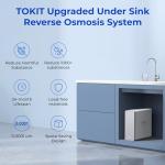 TOKIT Reverse Osmosis Water Filter, U1 Alkaline Mineral Under Sink Water Filter System, 400GPD Tankless RO Filtration with Faucet, NSF/ANSI 58, 2:1 Pure to Drain, Reduce TDS
