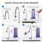 iSpring CKC1C Countertop Drinking Water Filtration System with Carbon Filter, 2.5" x 10", Clear