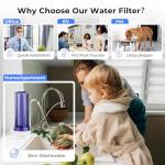 iSpring CKC1C Countertop Drinking Water Filtration System with Carbon Filter, 2.5" x 10", Clear