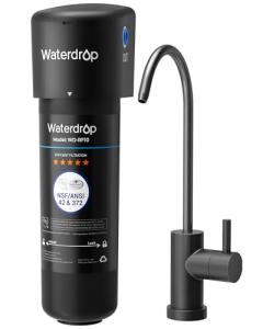 Waterdrop 10UB-B Under Sink Water Filter, Reduces PFAS, PFOA/PFOS, Lead, Chlorine, Bad Taste, NSF/ANSI 42 Certified, 8K Gallons, Easy Installation, Black Faucet