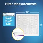 Filtrete 20x20x1 AC Furnace Air Filter, MERV 12, MPR 1500, CERTIFIED asthma & allergy friendly, 3 Month Pleated 1-Inch Electrostatic Air Cleaning Filter, Pack of 2 (Actual Size 19.69x19.69x0.78 in)