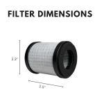 Nispira Filter Replacement For CALODY E-L2 Easycare CleanLight KeySmart Portable Car Air Purifier 3-in-1 HEPA Activated Carbon, 2 Packs