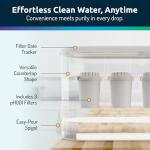 Invigorated Alkaline Water Machine - Countertop Filter Dispenser for Home/Office - 300 Gallon Capacity - 3 pH001 Filters - 3.3 gal