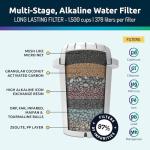 Invigorated Alkaline Water Machine - Countertop Filter Dispenser for Home/Office - 300 Gallon Capacity - 3 pH001 Filters - 3.3 gal