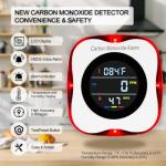 CHENGHEM Carbon Monoxide Detector, Plug-in CO Detector with LCD Temperature and Humidity Display, 3-in-1 Carbon Monoxide Detector & Indoor Air Quality Monitor for Homes Offices RV Hotel(1Pack)