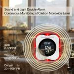 CHENGHEM Carbon Monoxide Detector, Plug-in CO Detector with LCD Temperature and Humidity Display, 3-in-1 Carbon Monoxide Detector & Indoor Air Quality Monitor for Homes Offices RV Hotel(1Pack)