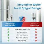 Waterdrop Gravity-fed Water Filter System, NSF/ANSI 42&372 Standard, 2.25G Stainless-Steel System with 4 Filters, Metal Water Level Spigot and Stand, Reduces Chlorine-King Tank Series, WD-TK-FS