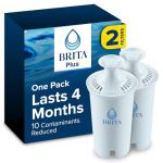 Brita Plus Water Filter, BPA-Free, High-Density Replacement Filter for Pitchers and Dispensers, Reduces 2x Contaminants*, Lasts Two Months or 40 Gallons, Includes 2 Filters