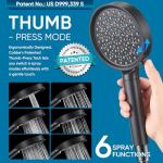 Cobbe Filtered Shower Head with Handheld, High Pressure 6 Spray Mode Showerhead with Filters, Water Softener Filters Beads for Hard Water - Remove Chlorine - Reduces Dry Itchy Skin, Matte Black