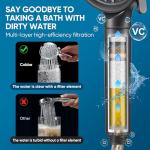 Cobbe Filtered Shower Head with Handheld, High Pressure 6 Spray Mode Showerhead with Filters, Water Softener Filters Beads for Hard Water - Remove Chlorine - Reduces Dry Itchy Skin, Matte Black