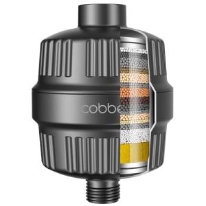 Cobbe HD HEAVY DUTY High Output Shower Filter – 99% REMOVAL Shower Head Filter for Hard Water, Heavy Metals, Chlorine and Harmful Substance, Improve your skin and hair - Black