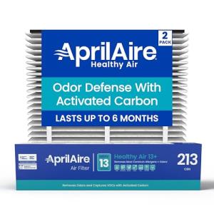 AprilAire 213CBN Replacement Filter for AprilAire Whole House Air Purifiers - MERV 13 with Carbon, Healthy Home Allergy + Odor Reduction, 20x25x4 Air Filter (Pack of 2)