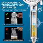Cobbe Filtered Shower Head with Handheld, High Pressure 6 Spray Mode Showerhead with Filters, Water Softener Filters Beads for Hard Water - Remove Chlorine - Reduces Dry Itchy Skin, Chrome