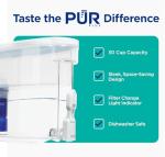 PUR PLUS 30-Cup Water Filter Dispenser with 1 Lead-Reducing PUR PLUS Filter, Dishwasher Safe, Powerful Filtration, Large Capacity with Slim, Space-Saving Design, White (DS1811Z)