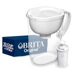 Brita Large Water Filter Pitcher, BPA-Free Water Pitcher, Replaces 1,800 Plastic Water Bottles a Year, Lasts Two Months or 40 Gallons, Includes 1 Filter, 10-Cup Capacity, Bright White