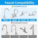 𝗪𝗜𝗡𝗚𝗦𝗢𝗟 PFAS Water Filter, Stainless-Steel 360° Rotating Faucet Water Filter Removes PFAS, PFOA/PFOS, Chlorine, Heavy Metals & Bad Taste, 350G Long Lasting Sink Water Filter, WS-FM002-PAC