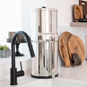 Royal Berkey Gravity-Fed Water Filter System with 2 Black Berkey Elements Plus Deluxe 10" Stainless Steel Berkey Water View Spigot