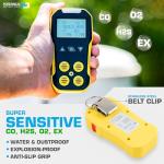 USA NIST Calibrated 4 Gas Monitor by Forensics | O2, CO, H2S, LEL | USB Recharge |