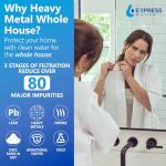 EXPRESS WATER 3-Stage Heavy Metal Water Filtration System, Stainless Steel, Reduces Contaminants, Improves Water Quality, Comprehensive Filtration, High Versatility