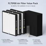 3-Pack FLT5900 True HEPA Replacement Filter J and UV-C Replacement Bulb Compatible with Purifier AC5900WCA and AC5900WDLX