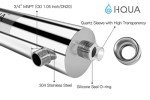HQUA-TWS-12 Ultraviolet Water Purifier Filter for Whole House Water Purification,12GPM 120V, 1 Extra UV Lamp + 1 Extra Quartz Sleeve