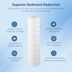 Whole House Water Filter Cartridge Replacement for Well Water, 5 Micron Water Filter 10" x 2.5" String Wound Sediment Water Filter Compatible with AP110, WFPFC4002, CFS110 & 10 inch RO Unit - 6 Pack