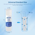 Whole House Water Filter Cartridge Replacement for Well Water, 5 Micron Water Filter 10" x 2.5" String Wound Sediment Water Filter Compatible with AP110, WFPFC4002, CFS110 & 10 inch RO Unit - 6 Pack
