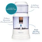 Santevia Gravity Water System Filter | at Home Water Filter That Makes Water Alkaline and Adds Minerals | Chlorine and Fluoride Filter (Countertop Model)
