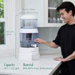 Santevia Gravity Water System Filter | at Home Water Filter That Makes Water Alkaline and Adds Minerals | Chlorine and Fluoride Filter (Countertop Model)