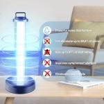 coospider-repta 38W UV Light, Portable Ultraviolet Light with 3-Gear Timer and Remote Control, 110V UV Light, 99.99% UVC Cleaning Lamp for Home, Office, Hotel, School