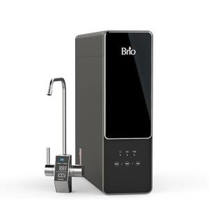 Brio AQUUS TROE600COL Reverse Osmosis Water Filtration System, 4-Stage Tankless RO Water Filter System for Under Sink, 600 GPD, 1.5:1 Pure to Drain, Reduces TDS, Smart Faucet, USA Support, Black