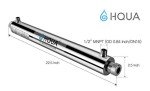 HQUA-OWS-6 Ultraviolet Water Purifier Filter for Kitchen Water Purification,6GPM 110V 25W Model HQUA-UV-6GPM + 1 Extra UV Tube