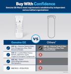 GE XWFE Refrigerator Water Filter, Genuine Replacement Filter, Certified to Reduce Lead, Sulfur, and 50+ Other Impurities, Replace Every 6 Months for Best Results, Pack of 1