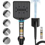 Filtered Shower Head - Matte Black, 6 Modes
