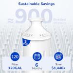 3-Pack Water Filter Replacements for Brita Water Pitchers and Dispensers, NSF 53 Certified to Reduce Chlorine and Bad Taste, BPA free